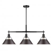  3306-LP BLK-RBZ - Orwell 3-Light Linear Pendant in Matte Black with Rubbed Bronze